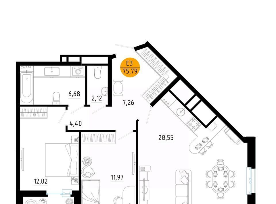 квартира г Рязань р-н Железнодорожный ш Московское 2 фото 1