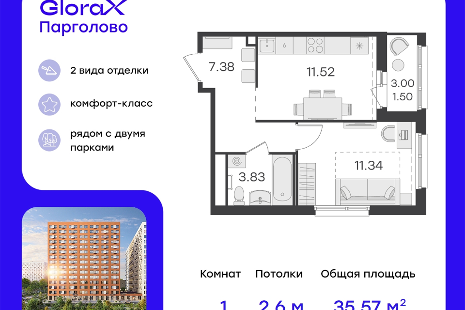 квартира г Санкт-Петербург п Парголово ул Михайловская Выборгский район, дорога фото 1