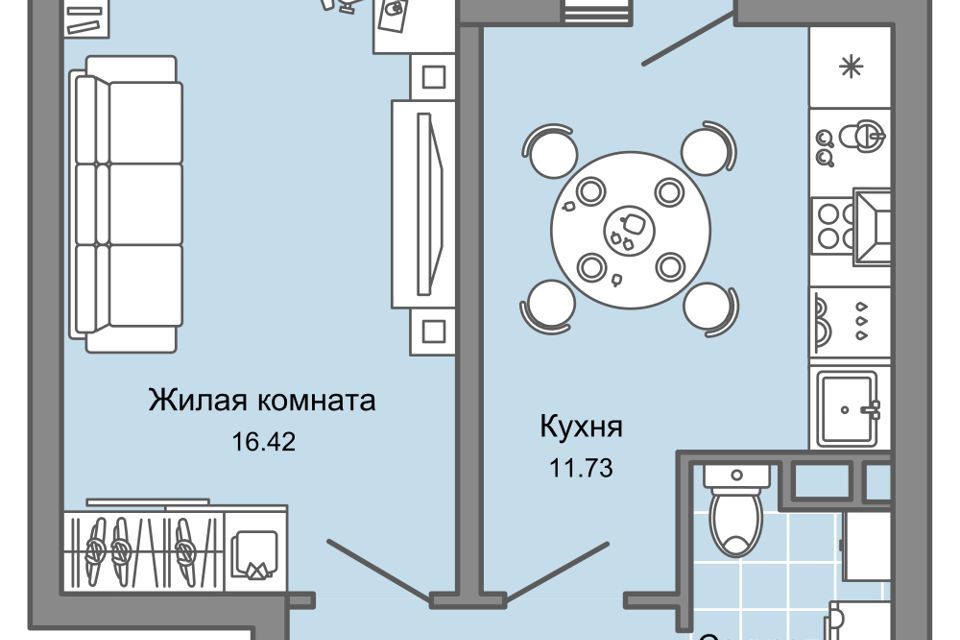 квартира г Ульяновск ул Юго-Западная 16 городской округ Ульяновск фото 1