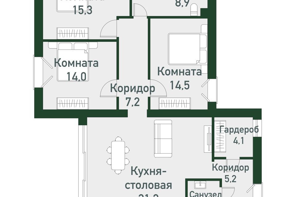 квартира р-н Сосновский п Западный б-р Цветной фото 1