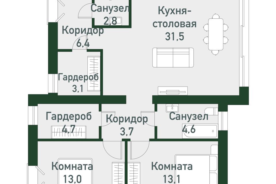 квартира р-н Сосновский п Западный б-р Цветной фото 1