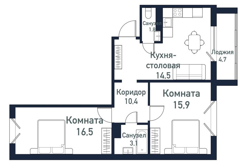 квартира р-н Сосновский п Западный ул Просторная фото 1