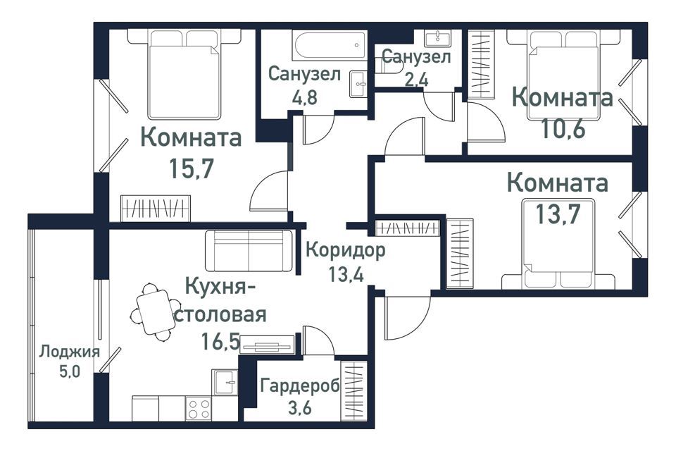 квартира р-н Сосновский п Западный ул Просторная фото 1