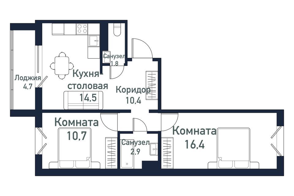 квартира р-н Сосновский п Западный ул Просторная фото 1