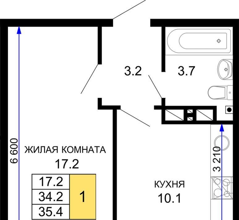 квартира г Краснодар р-н Прикубанский ЖК «Дыхание» фото 1