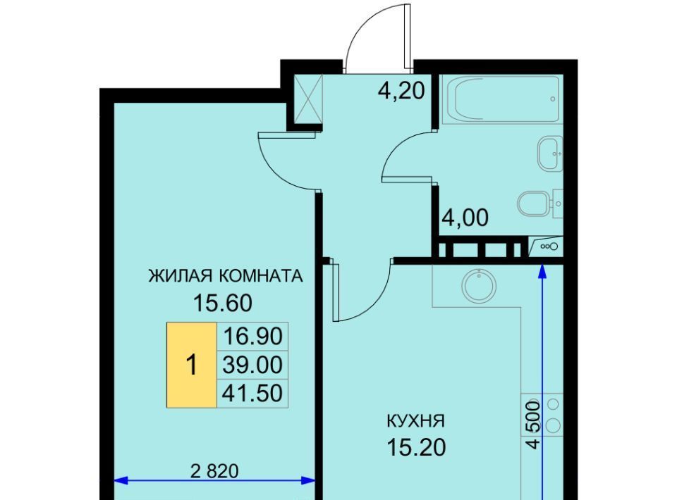 квартира р-н Динской п Южный ул Казачья 6к/1 Южно-Кубанское с/пос фото 1