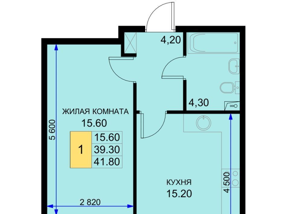 квартира р-н Динской п Южный ул Екатерининская 5к/1 Южно-Кубанское с/пос фото 1