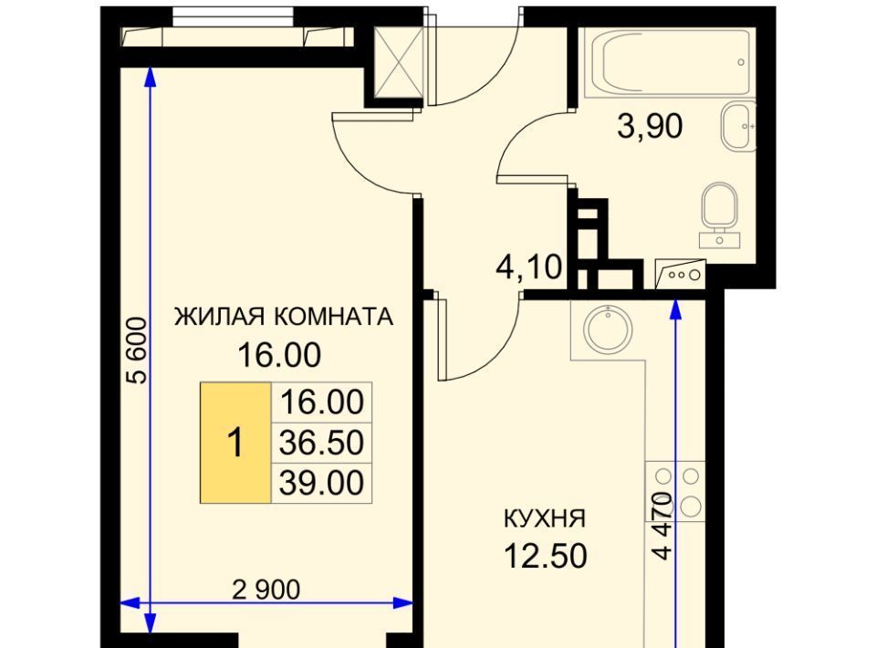 квартира р-н Динской п Южный ул Екатерининская 5к/1 Южно-Кубанское с/пос фото 1