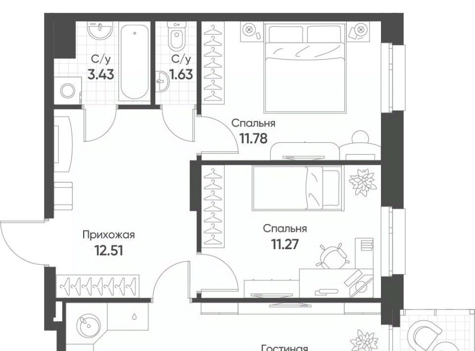 квартира г Казань Козья слобода ул Гаврилова 5бк/1 фото 1