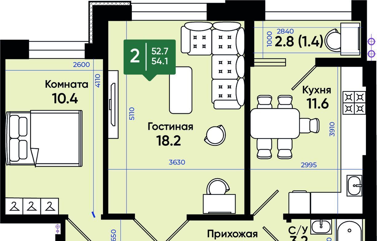 квартира г Батайск ул Олимпийское Кольцо 36к/3 фото 1