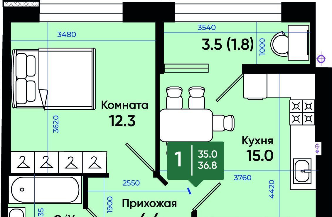 квартира г Батайск ул Олимпийское Кольцо 36к/7 фото 1