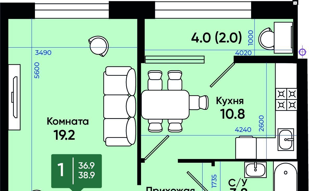квартира г Батайск ул Олимпийское Кольцо 36к/11 фото 1