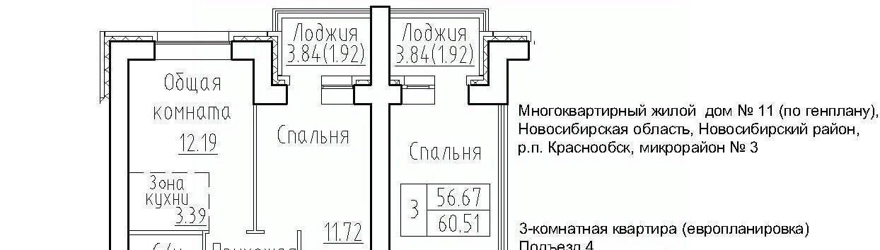 квартира р-н Новосибирский рп Краснообск мкр 3 11 Площадь Маркса фото 1