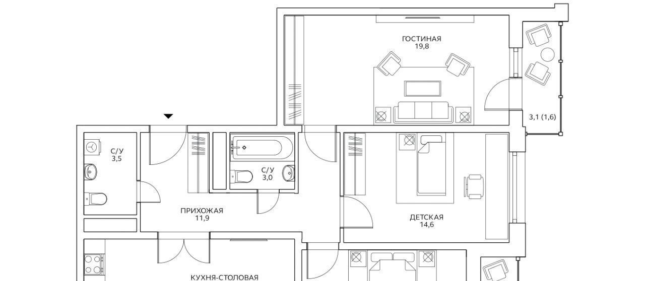 квартира г Москва метро Беговая ул Маргелова 3к/2 фото 3