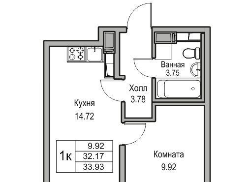 квартира г Санкт-Петербург ул Ивинская 1к/1 Беговая фото 1