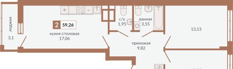 квартира г Екатеринбург ВИЗ ЖК «Видный» Площадь 1905 года, жилрайон фото 1