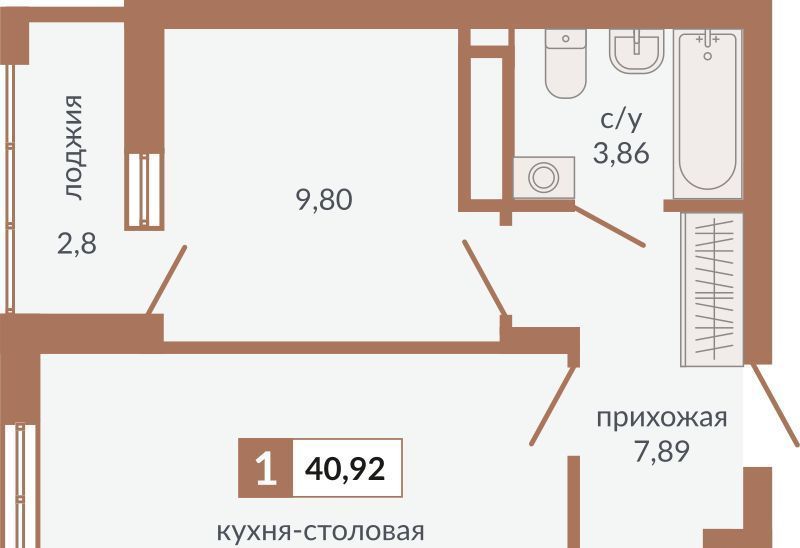 квартира г Екатеринбург ВИЗ ЖК «Видный» Площадь 1905 года, жилрайон фото 1