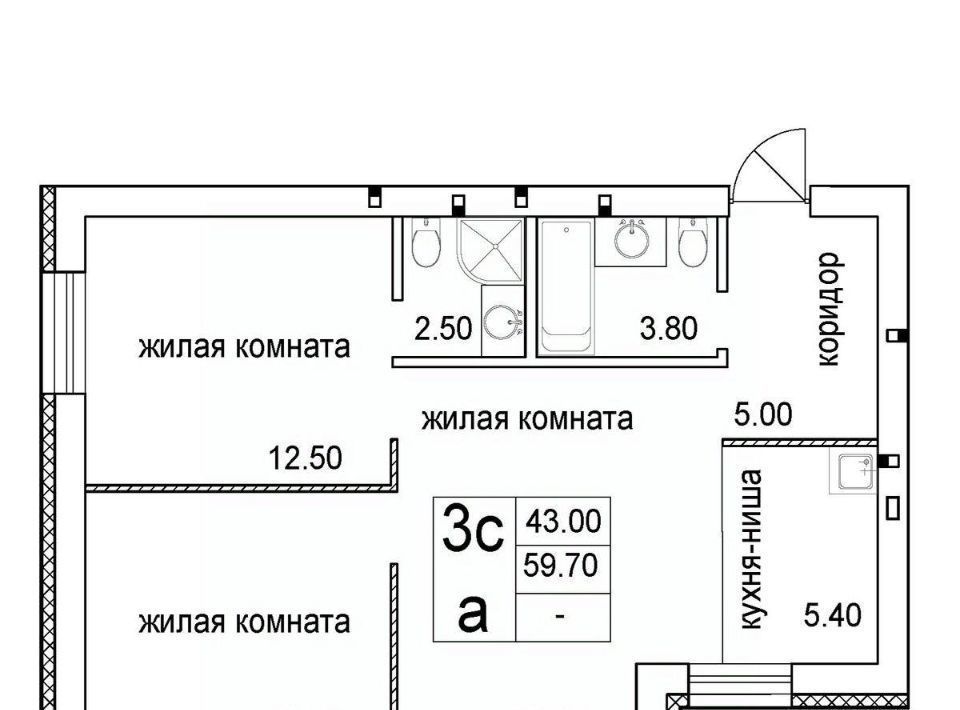 квартира г Новосибирск Речной вокзал ул 2-я Высокогорная фото 1