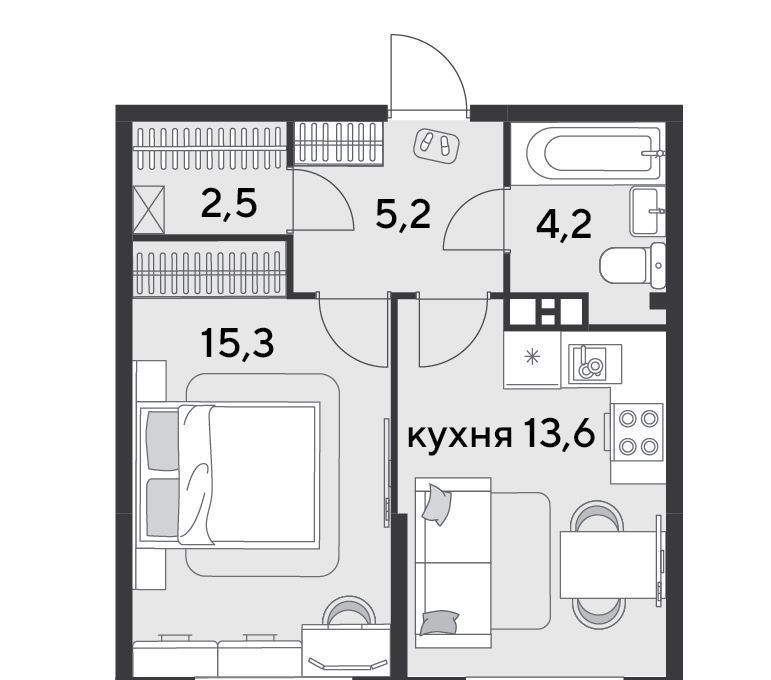 квартира г Краснодар р-н Прикубанский ЖК «Парк Победы» фото 1