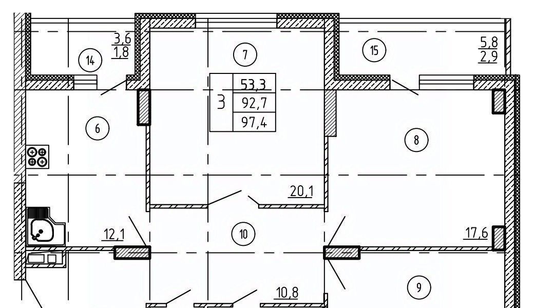 квартира г Воронеж р-н Коминтерновский ул Историка Костомарова 46/8 фото 1