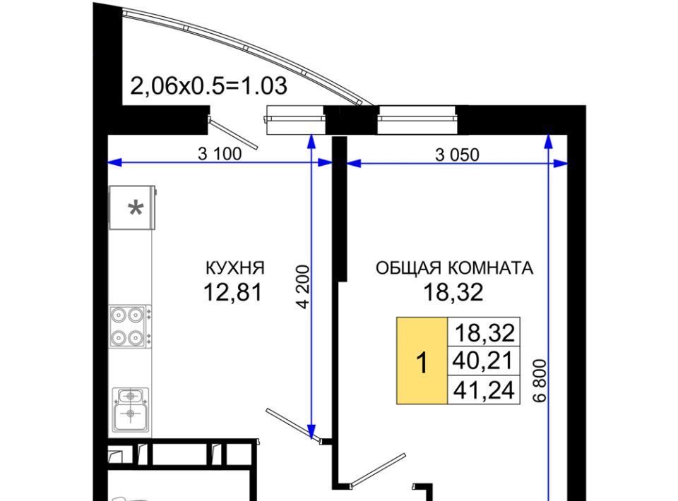 квартира г Краснодар р-н Прикубанский мкр им Петра Метальникова ЖК «Лучший» фото 1