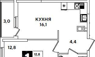 квартира г Краснодар р-н Прикубанский ул им. Ивана Беличенко фото 1