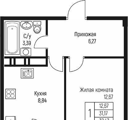 квартира р-н Тахтамукайский аул Новая Адыгея Старобжегокайское с/пос, аул, Ритм жилой комплекс фото 1