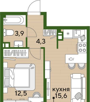 квартира г Краснодар р-н Прикубанский Догма Парк мкр фото 1