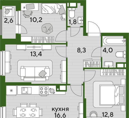 квартира г Краснодар р-н Прикубанский Догма Парк мкр фото 1