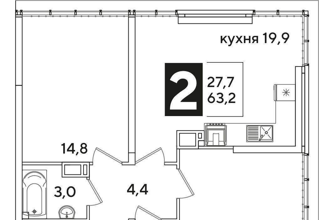 квартира г Краснодар р-н Прикубанский ЖК Самолёт-6 фото 1