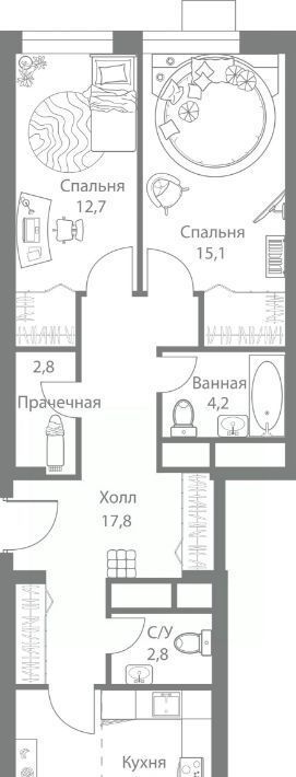 квартира г Москва метро Сетунь ЖК Стеллар Сити фото 1