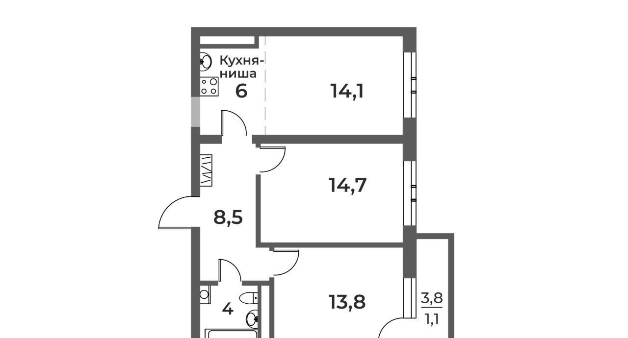 квартира г Новокузнецк р-н Центральный ул Уфимская 6 фото 1