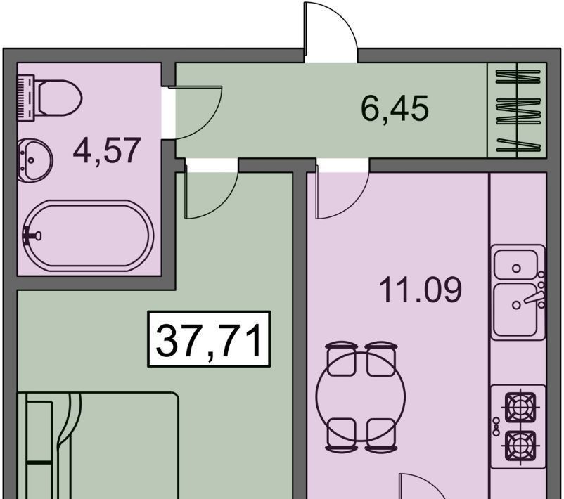 квартира г Рязань р-н Московский ЖК «Видный» фото 2