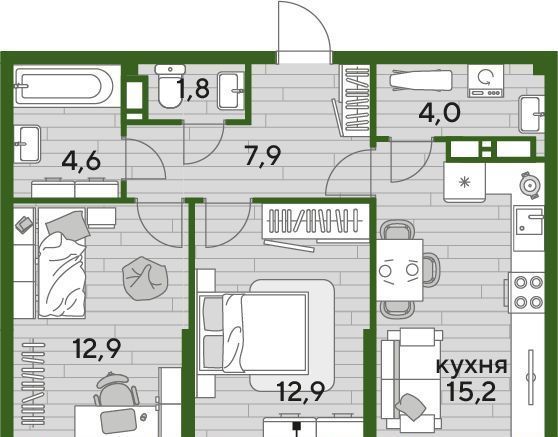 квартира г Краснодар р-н Прикубанский ул им. Анны Ахматовой фото 1