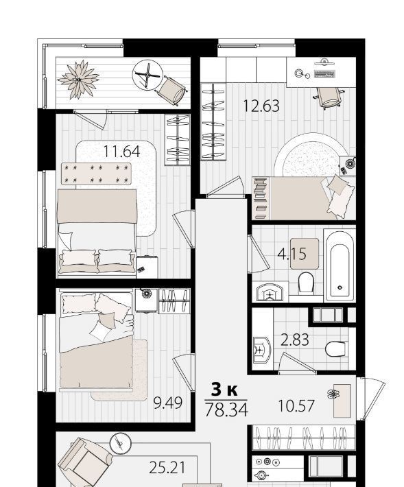 квартира г Краснодар р-н Карасунский ул Сормовская 1/3 фото 1