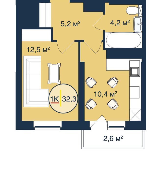 квартира г Тюмень ул Таежная 2 фото 3