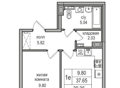 квартира г Санкт-Петербург п Парголово ул Заречная 52к/1 р-н Выборгский фото 1