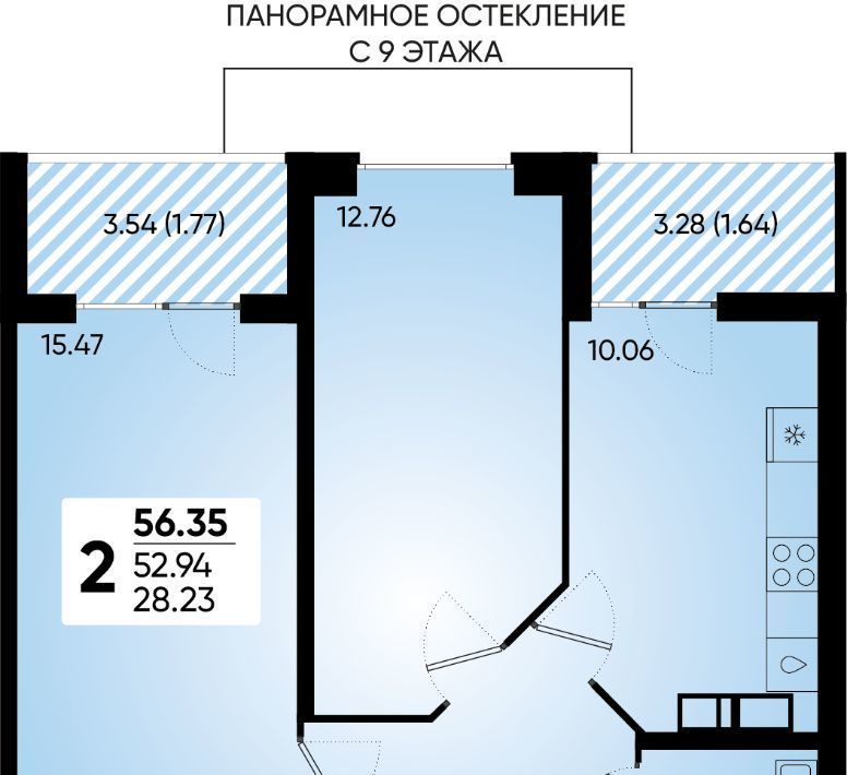 квартира г Краснодар р-н Прикубанский микрорайон «Губернский» фото 1