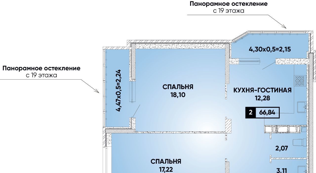 квартира г Краснодар р-н Прикубанский микрорайон «Губернский» фото 1