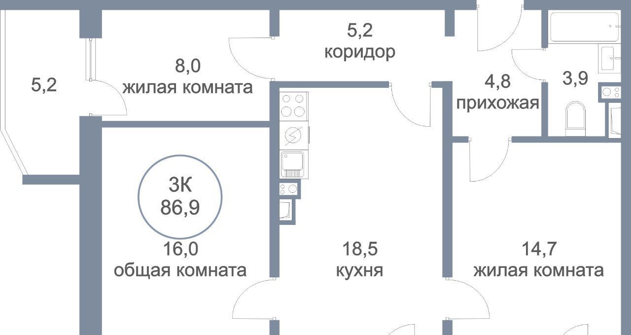 квартира г Сургут пос Гидростроитель ул Монтажников 3 фото 11