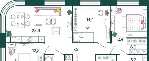 квартира г Москва метро Нагатинская ЖК Шагал 5-я оч., Дс 2 фото 1