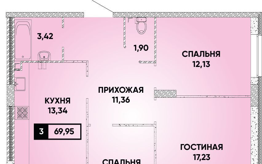 квартира г Краснодар р-н Прикубанский Достояние мкр фото 1