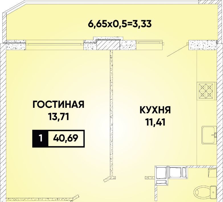 квартира г Краснодар р-н Прикубанский ул им. Героя Николая Шевелёва 15 фото 1