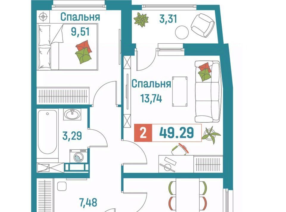 квартира р-н Всеволожский г Мурино ЖК «Графика» Девяткино фото 1