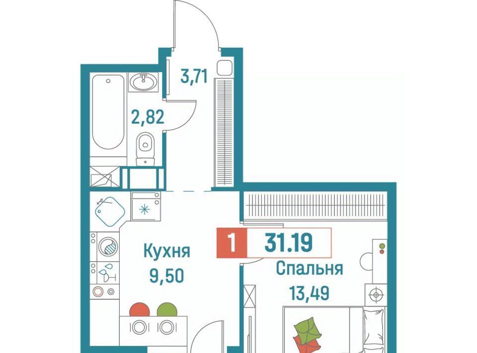 квартира р-н Всеволожский г Мурино ЖК «Графика» Девяткино фото 1