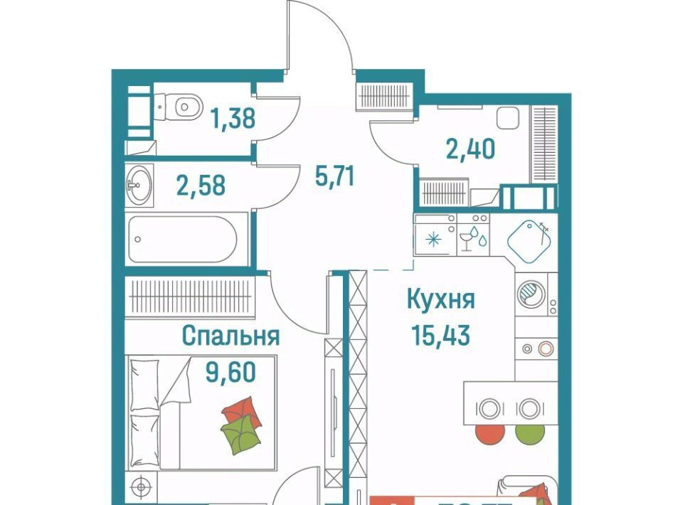 квартира р-н Всеволожский г Мурино ЖК «Графика» Девяткино фото 1