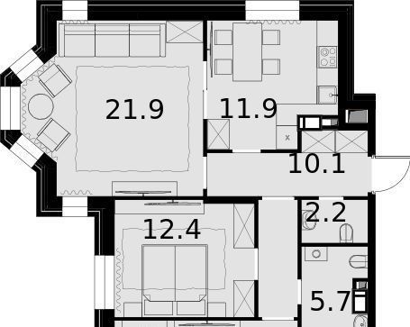 квартира г Москва ул Расплетина 2к/1 поле, Октябрьское фото 1