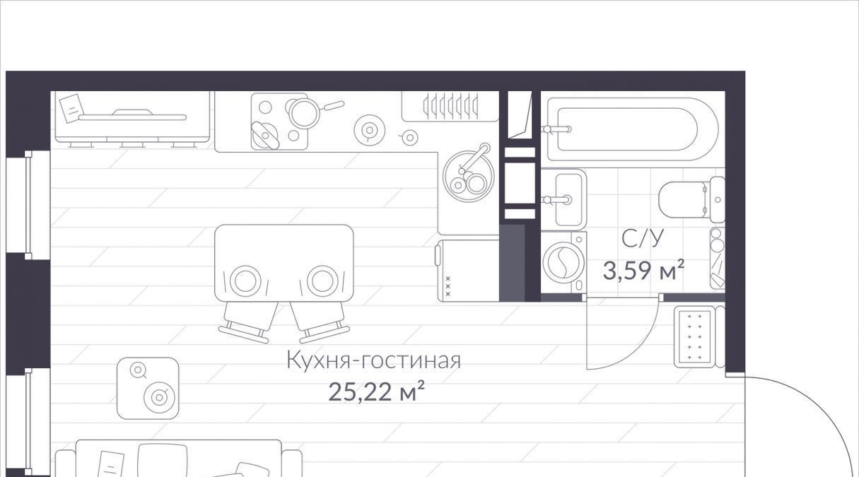 квартира г Санкт-Петербург метро Комендантский Проспект ул Парашютная 79к/1 фото 1