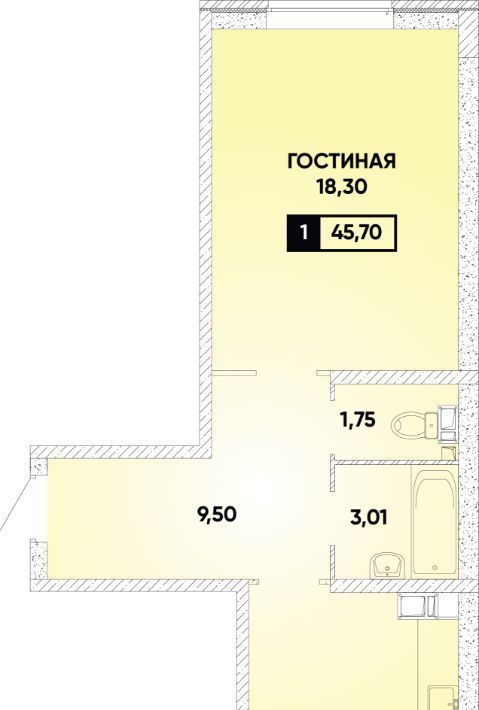 квартира г Краснодар р-н Прикубанский микрорайон «Губернский» фото 1