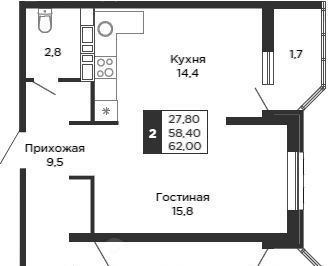 квартира г Краснодар р-н Карасунский ЖК «Сказка Град» фото 1